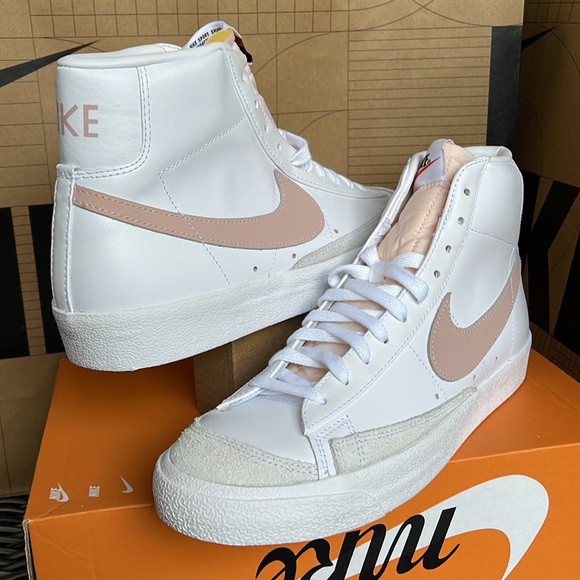 Nike W Blazer Mid ` 77 White / Pink Oxford - Black MEN`S - Picture 9 of 16